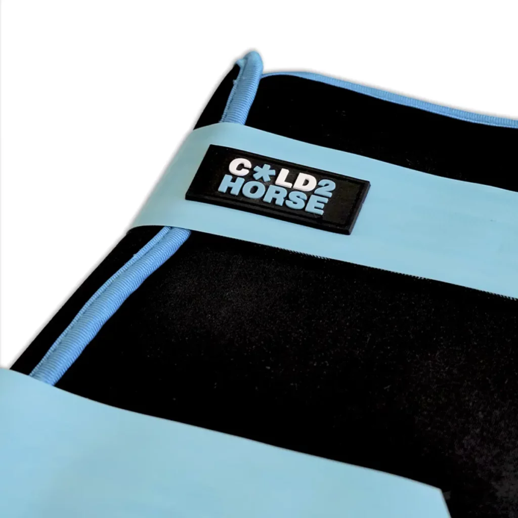 Détail de la sangle de fermeture d'une guêtre Cold2Horse CryoBoots