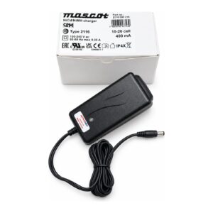 Chargeur secteur Mascot pour batterie Activomed Impulseline, avec sa boite